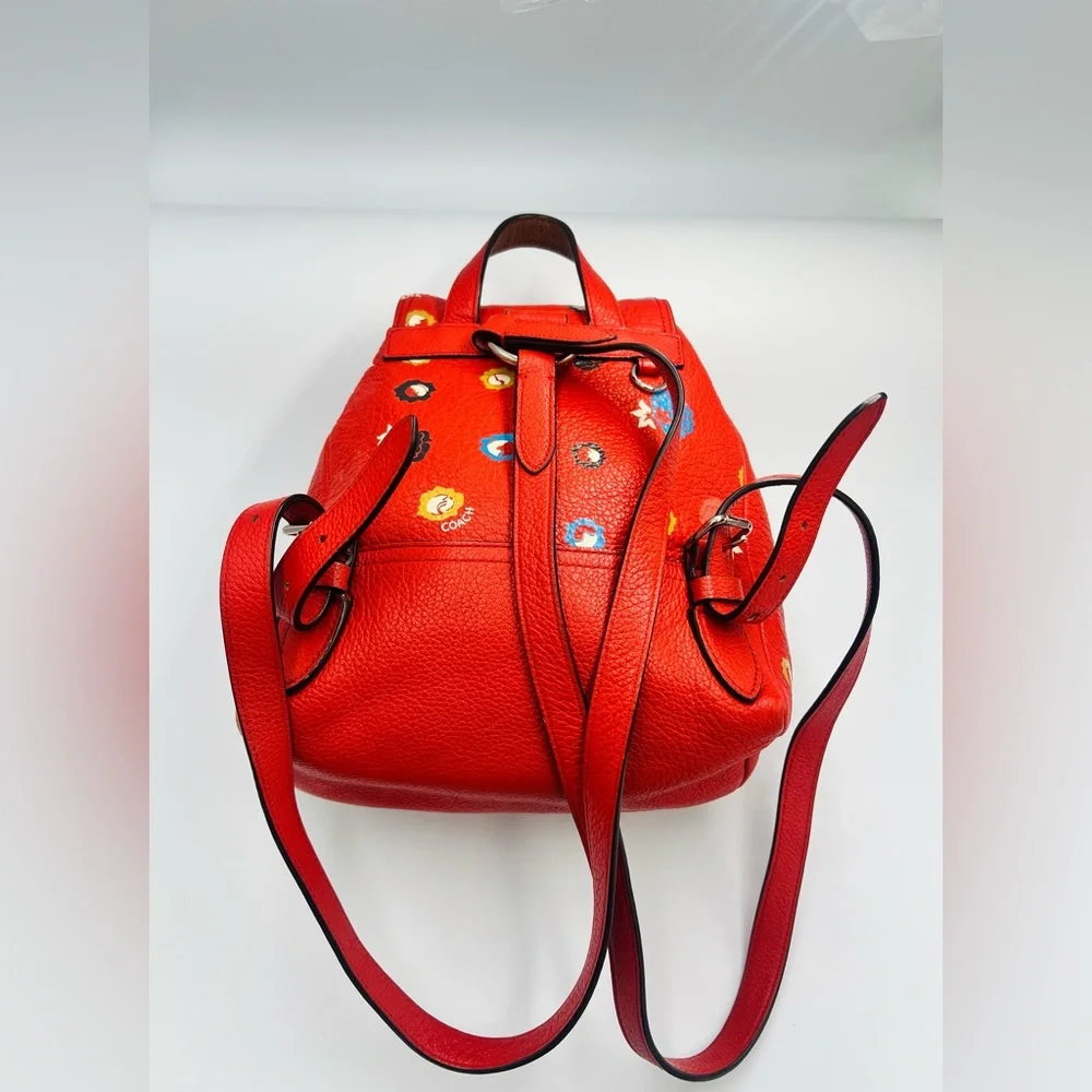 Coach Mini Turnlock Rucksack Floral Print Backpack - Picture 3 of 11